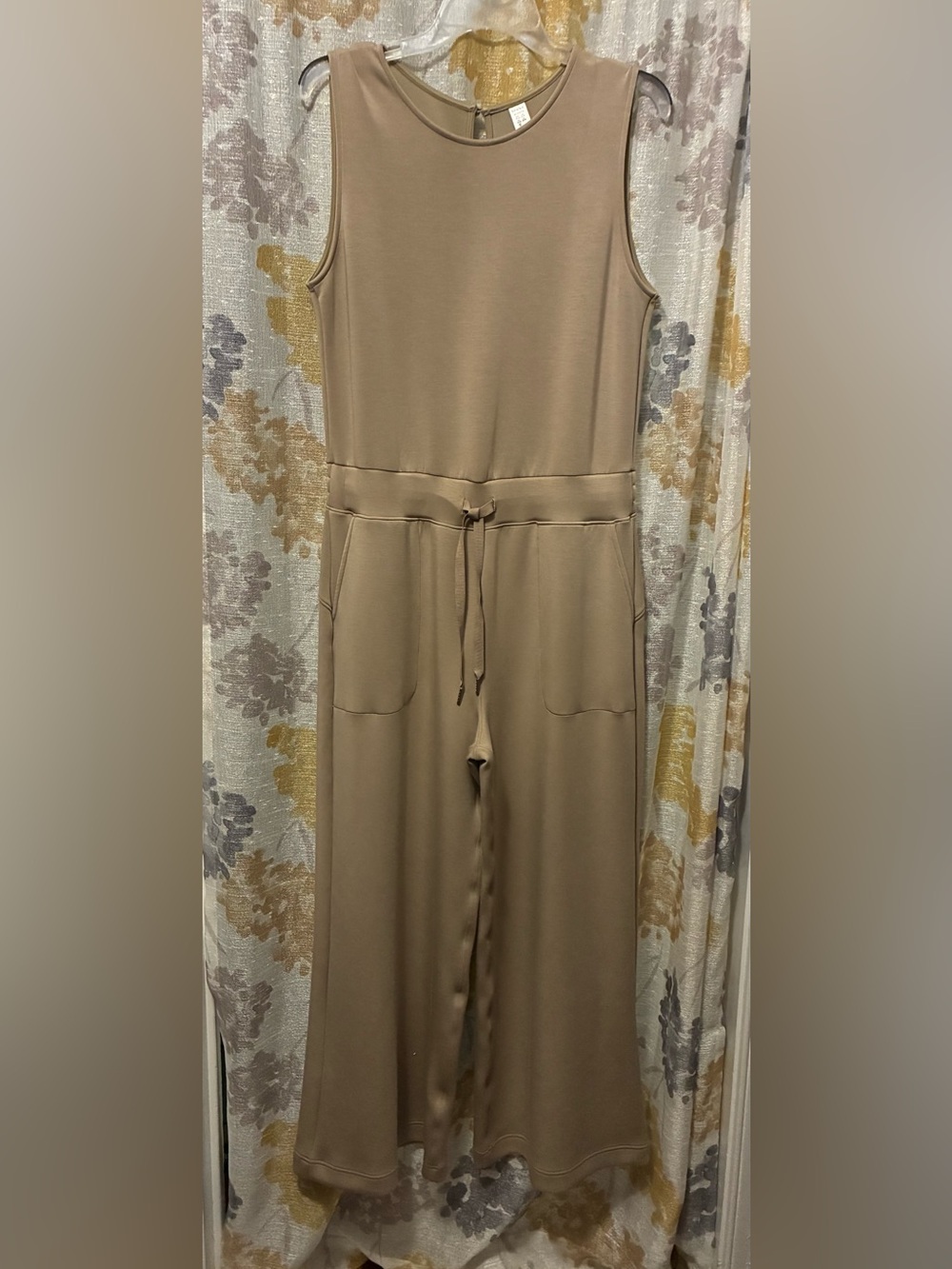Spanx Air Sleeveless Drawstring Jumpsuit in Taupe